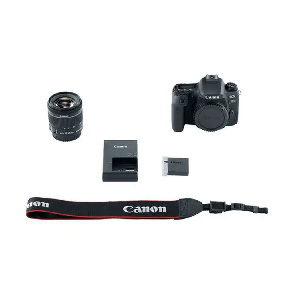 A Photo Of Canon EOS 77D - DSLR Camera with 18-55mm STM Lens