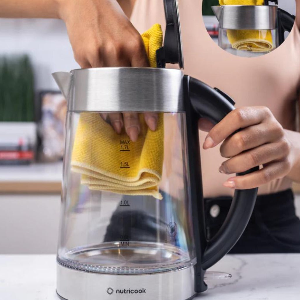A Photo Of Nutricook Electric Glass Kettle - 1.7L, Double-Wall, Heavy-Duty Design, Elite Durability - NC-GK100