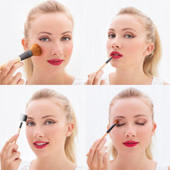 A Photo Of InnovaGoods Set of Wooden Make-up Brushes - 5 Pieces - V0103202