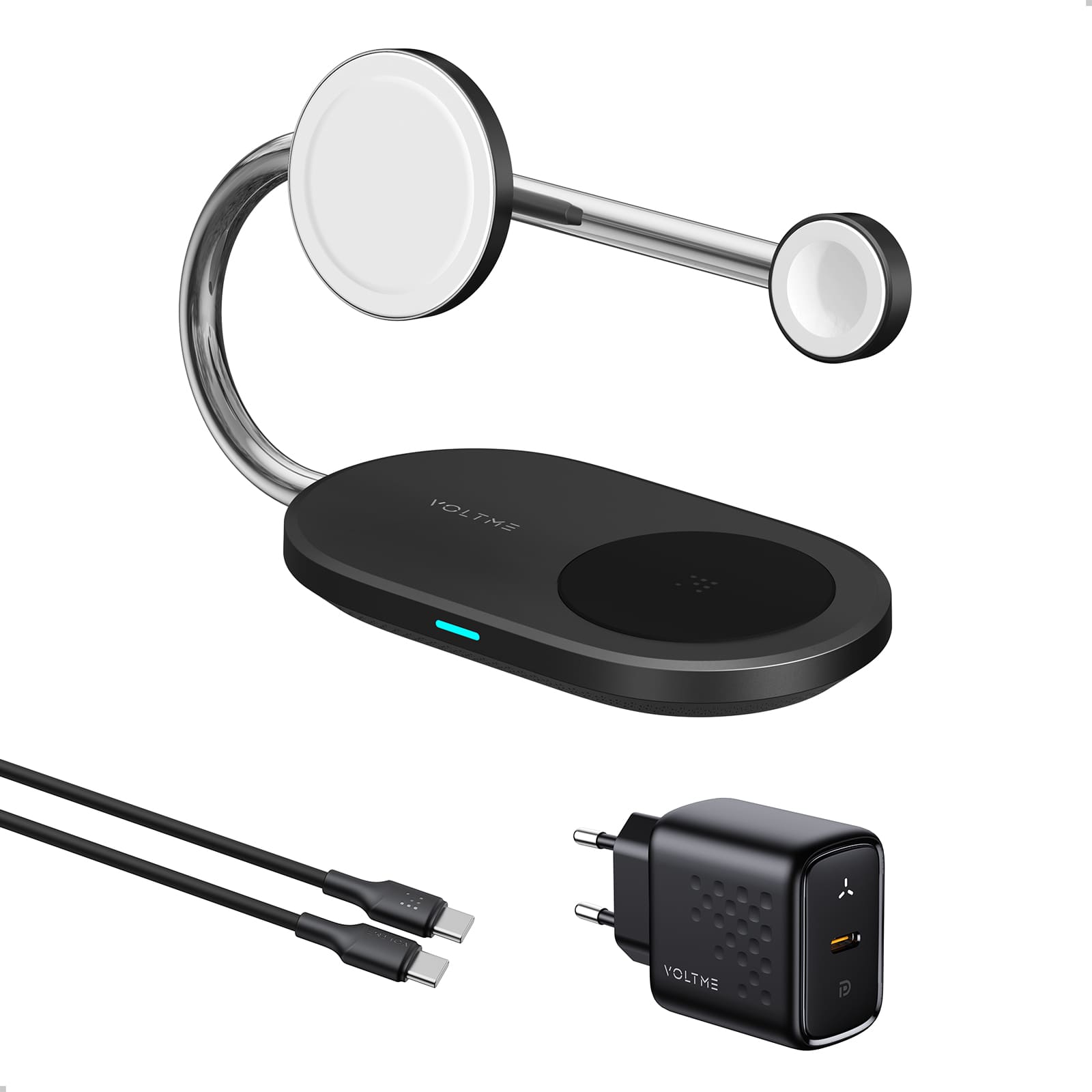 A Photo Of VOLTME MagPak 3-in-1 Qi2 Wireless Charger