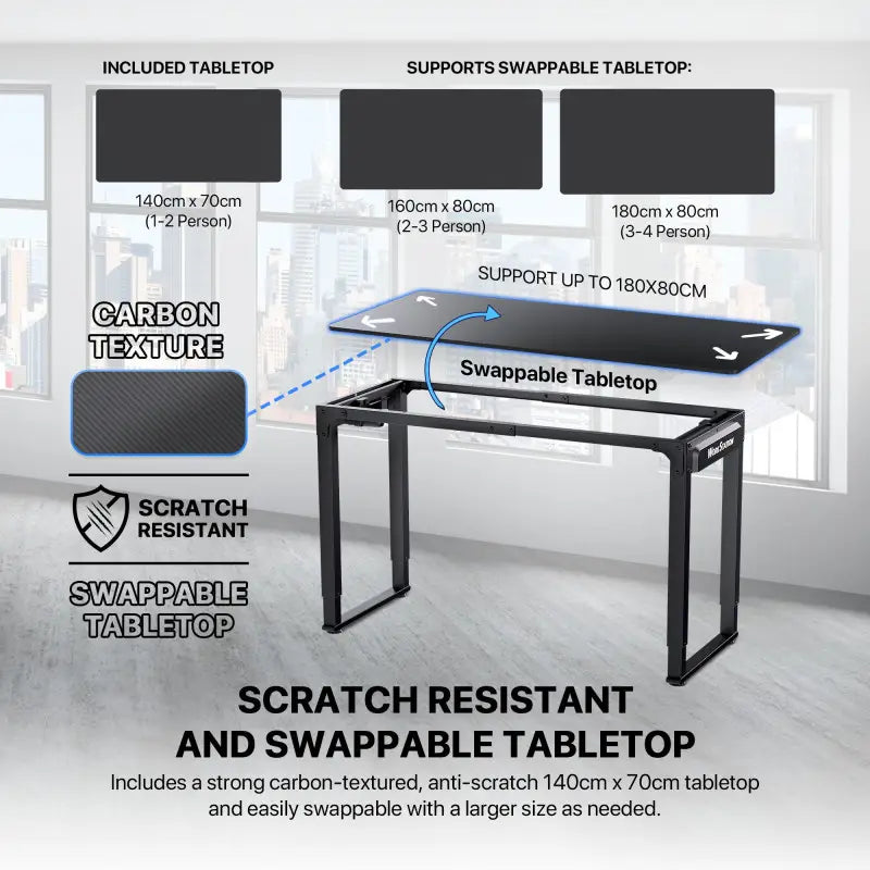 A Photo Of Workstation WS514 Adjustable Rising Gaming Desk