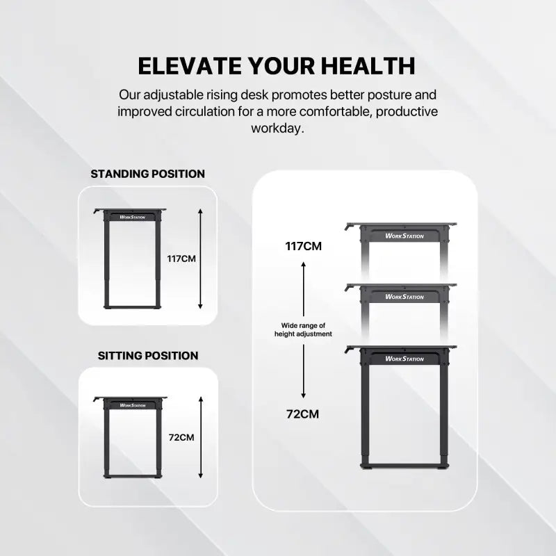 A Photo Of Workstation WS514 Adjustable Rising Gaming Desk