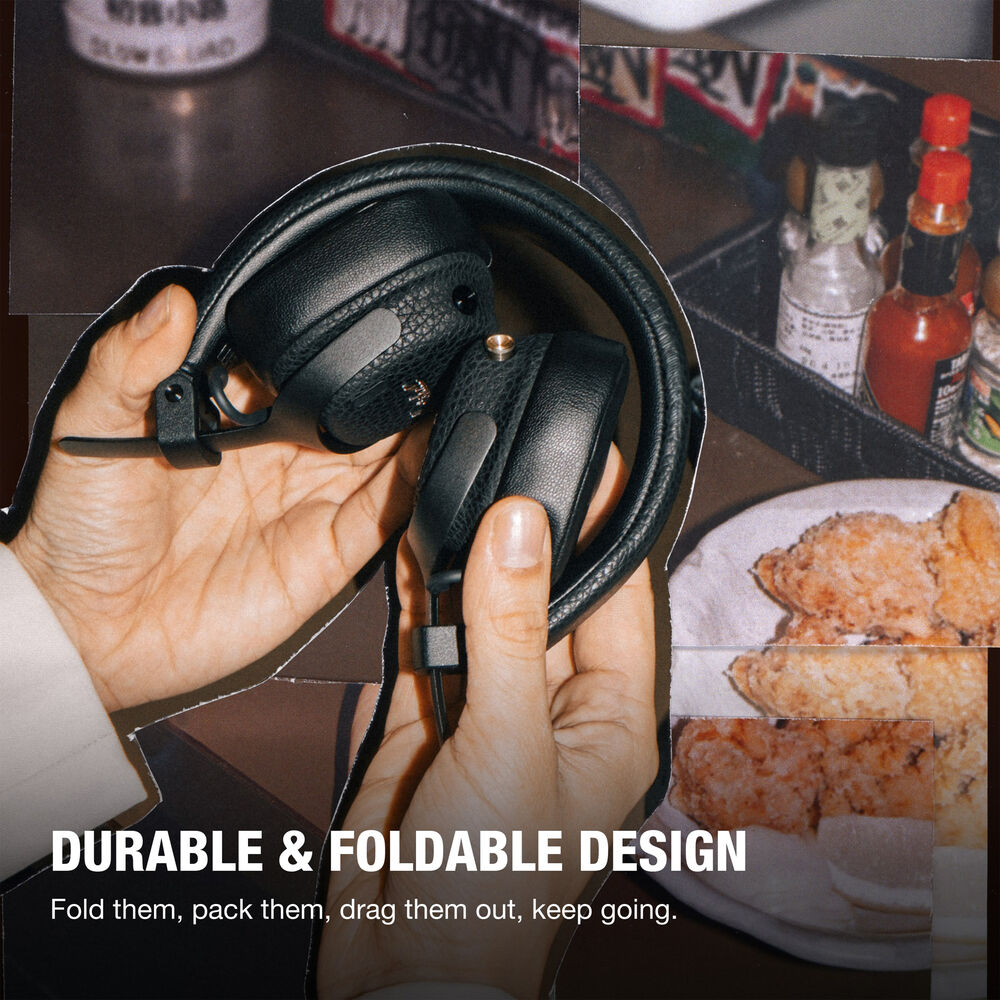 A Photo Of Marshall Milton A.N.C. Wireless Noise-Canceling On-Ear Headphones - Black