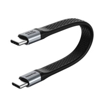 Blupebble PowerFlow Flat USB 4.0 Type-C Cable - 240W - 0.13m / 0.4ft - BP-PFUSBC13CM240W-BK-SD26-J