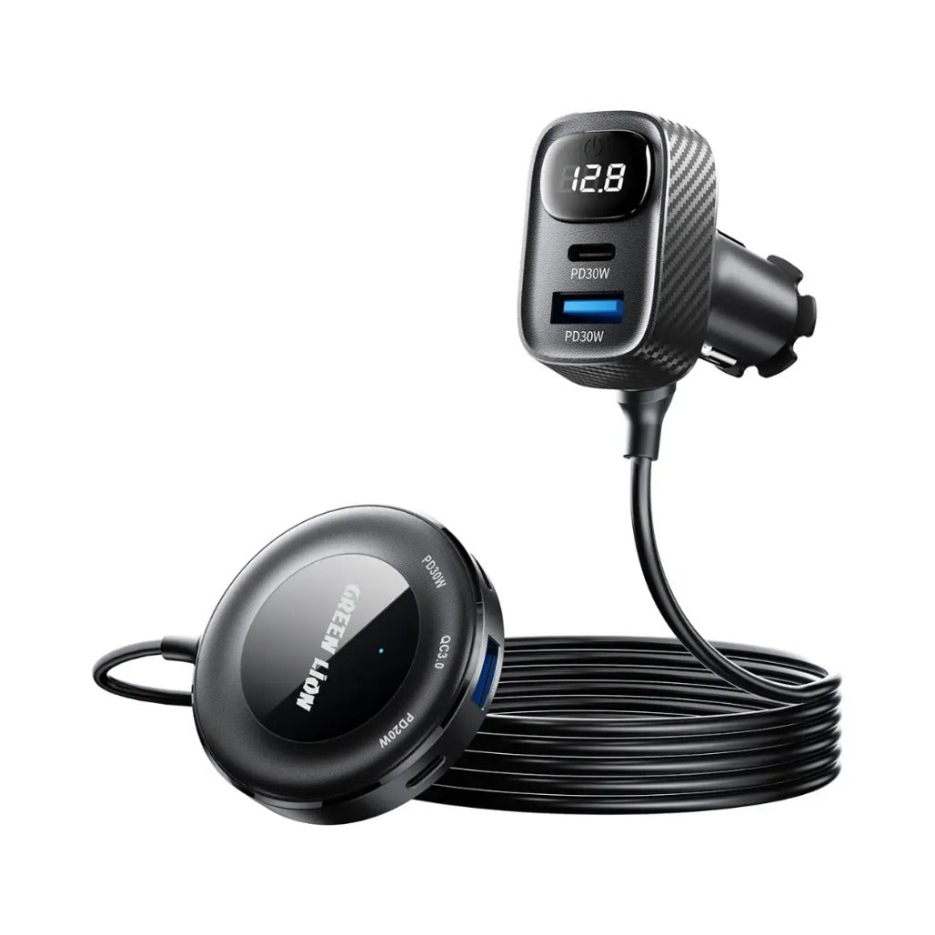 A Photo Of Green Lion 5-In-1 Multiport Car Charger Kit - Black