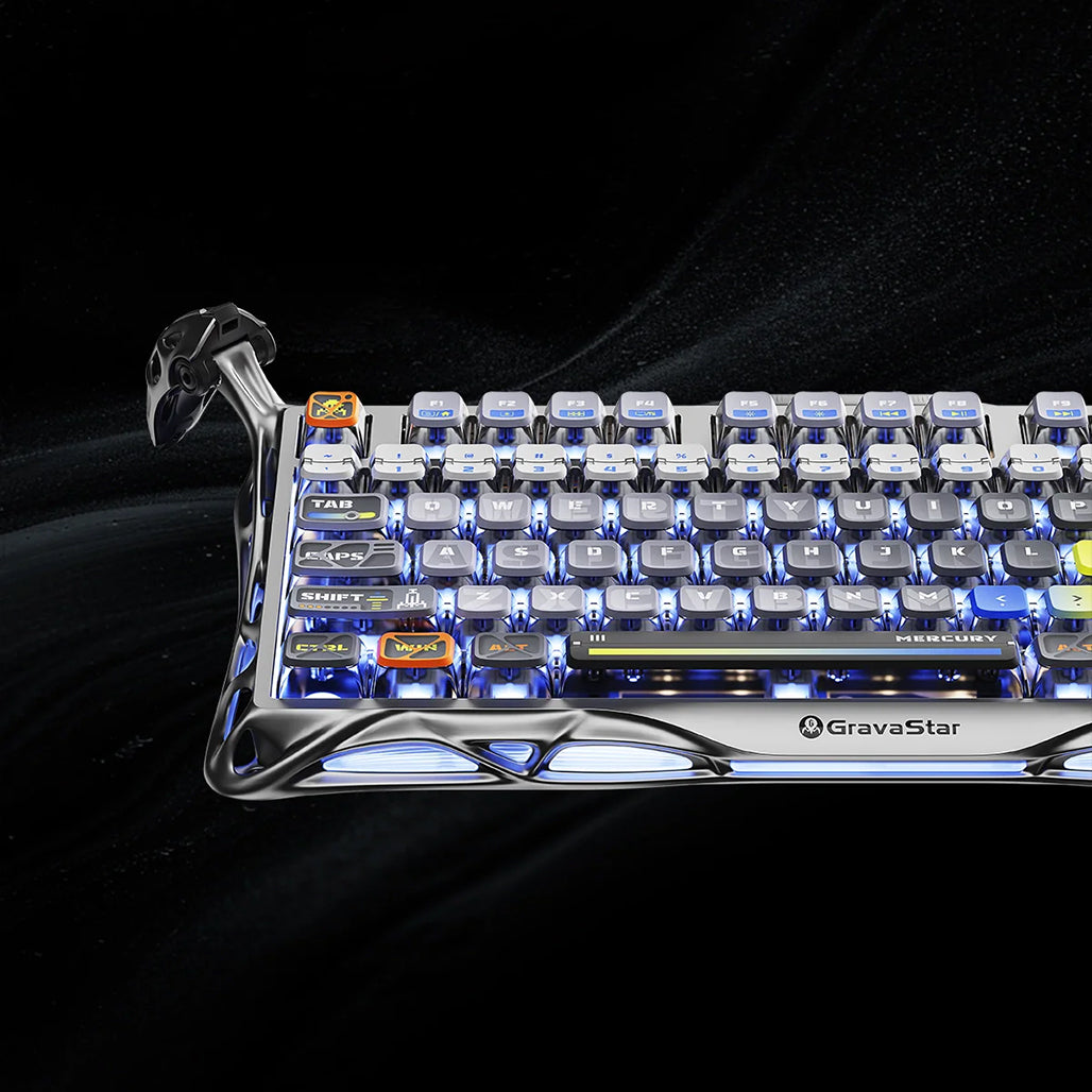 A Photo Of GravaStar Mercury K1 Pro Mechanical Gaming Keyboard – Interstellar Silver
