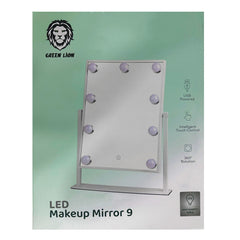 A Photo Of Green Lion GNBR9LEDMIRWH Brightening 9 Led Makeup Mirror - White