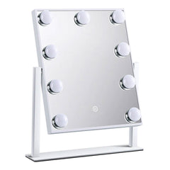 A Photo Of Green Lion GNBR9LEDMIRWH Brightening 9 Led Makeup Mirror - White