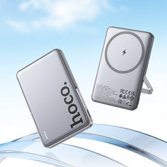 A Photo Of Hoco Q36 Sunlight 5000mAh Magnetic Wireless Power Bank – 20W PD Fast Charging with Foldable Stand