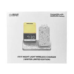 A Photo Of ITFIT 3 IN 1 Night-Light Wireless Charger with Alarm Clock & 30W USB-C Travel Adapter – Winter Limited Edition
