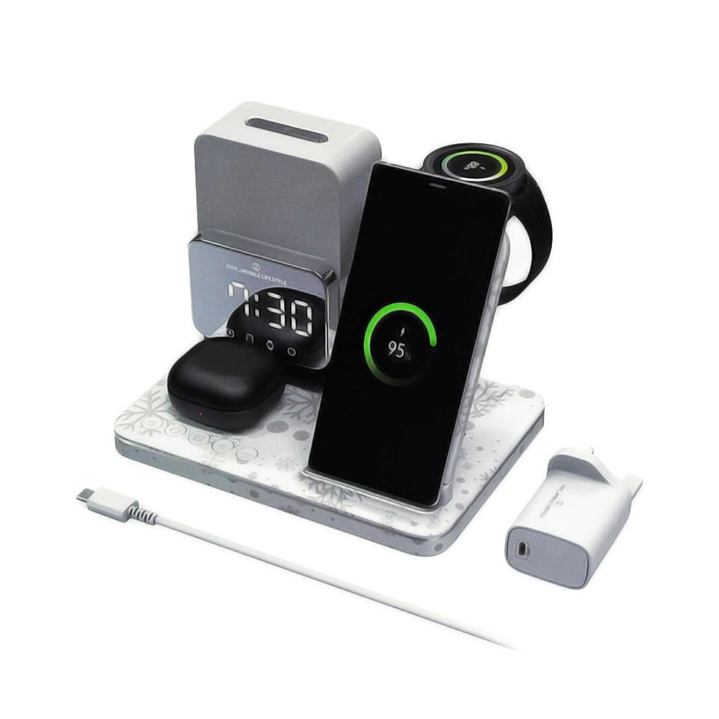 A Photo Of ITFIT 3 IN 1 Night-Light Wireless Charger with Alarm Clock & 30W USB-C Travel Adapter – Winter Limited Edition