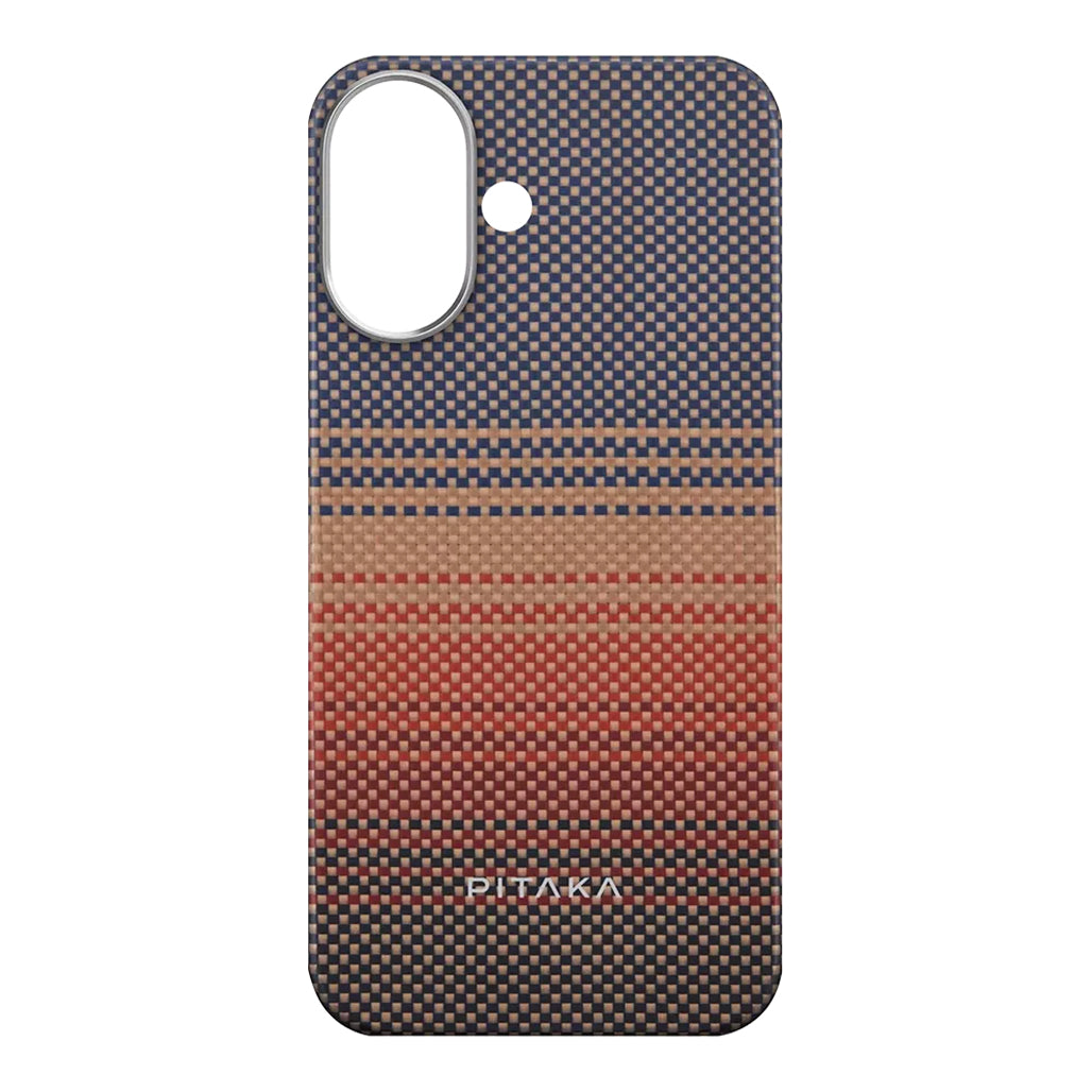 A Photo Of Pitaka Sunset Moonrise Tactile Woven Case for iPhone 16 | Slim & MagSafe Compatible
