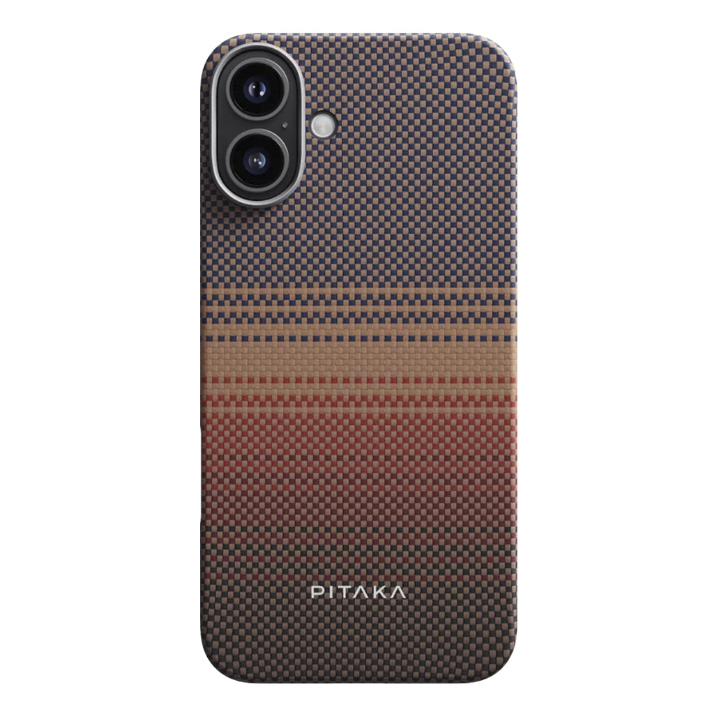 A Photo Of Pitaka Sunset Moonrise Tactile Woven Case for iPhone 16 | Slim & MagSafe Compatible