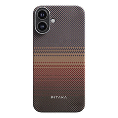A Photo Of Pitaka Sunset Moonrise Tactile Woven Case for iPhone 16 | Slim & MagSafe Compatible
