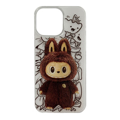 A Photo Of Labubu Shockproof Case for iPhone 16 Pro Max – UV Painted PC Cover with Phone Socket Holder