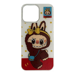 A Photo Of Labubu Shockproof Case for iPhone 16 Pro Max – UV Painted PC Cover with Phone Socket Holder
