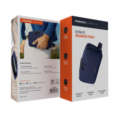 A Photo Of Porodo Organizer Pouch Navy – Dual Compartment Travel Bag with Water-Repellant Polyester & Mesh Pockets