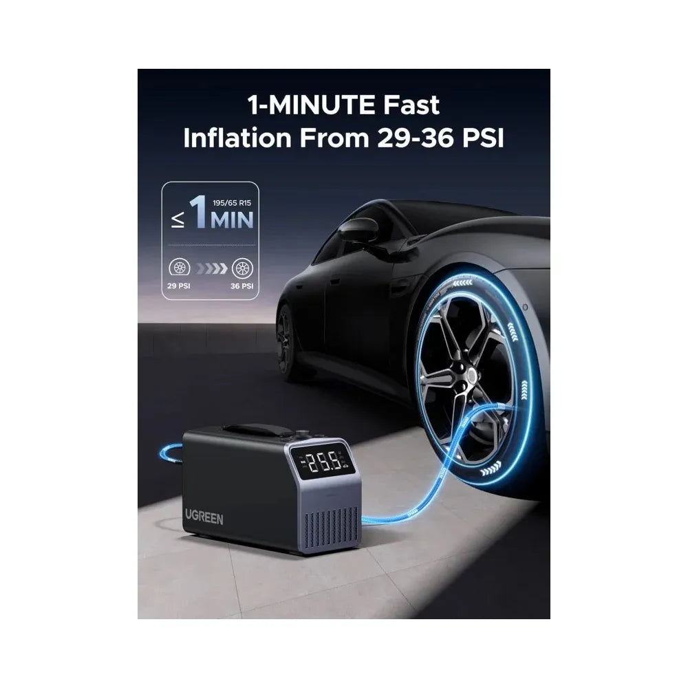 A Photo Of Ugreen ET723 150PSI Pro Tire Inflator Corded & Cordless Air Compressor