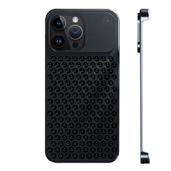A Photo Of Metal Heat Dissipation Phone Case For iPhone 15 Pro - Black