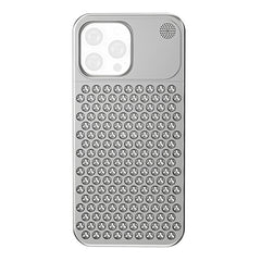 A Photo Of Metal Heat Dissipation Phone Case For iPhone 15 Pro/15 Pro Max- Silver