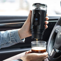 A Photo Of Mini Espresso CF-1801BGC - Portable Electric Espresso Maker with 18 Bar Pressure and 7500mAh Battery
