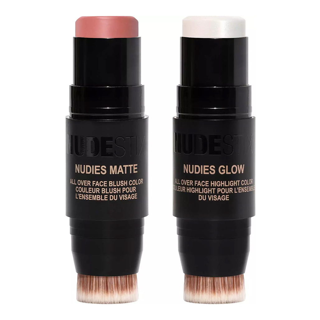 A Photo Of NUDESTIX Rose Glow Skin Set – Limited Edition Cream Blush & Glow Highlight Stick Duo