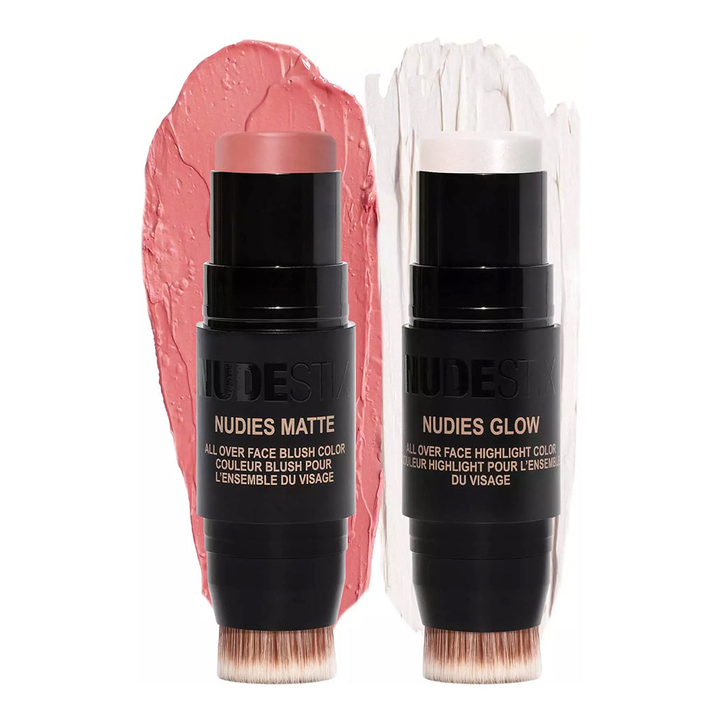 A Photo Of NUDESTIX Rose Glow Skin Set – Limited Edition Cream Blush & Glow Highlight Stick Duo