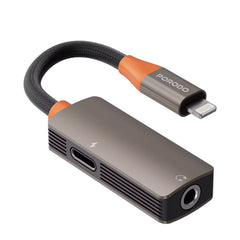A Photo Of Porodo AudioLink Duo Lightning & 3.5mm Jack Splitter