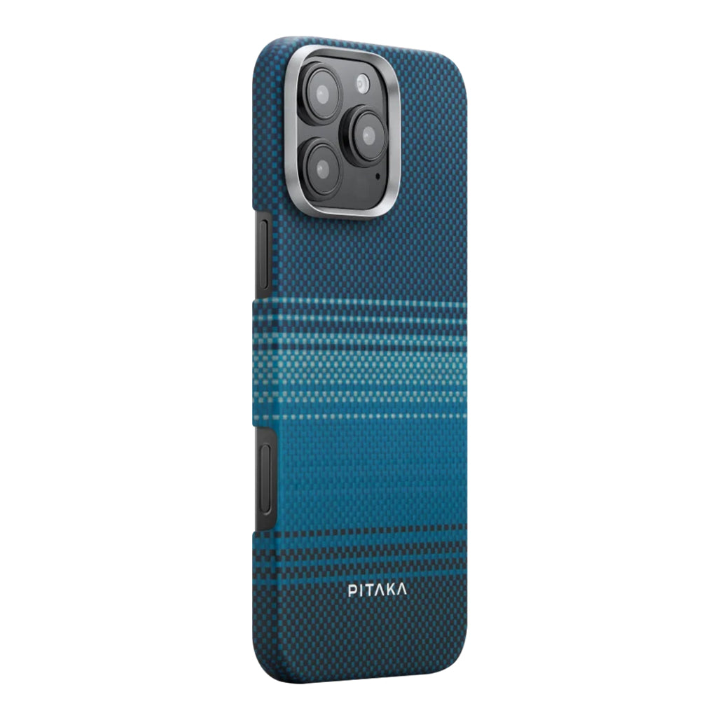 A Photo Of Pitaka Sunset Moonrise Tactile Woven Case for iPhone 16 Pro – Ultra-Thin, Lightweight Aramid Fiber Protection
