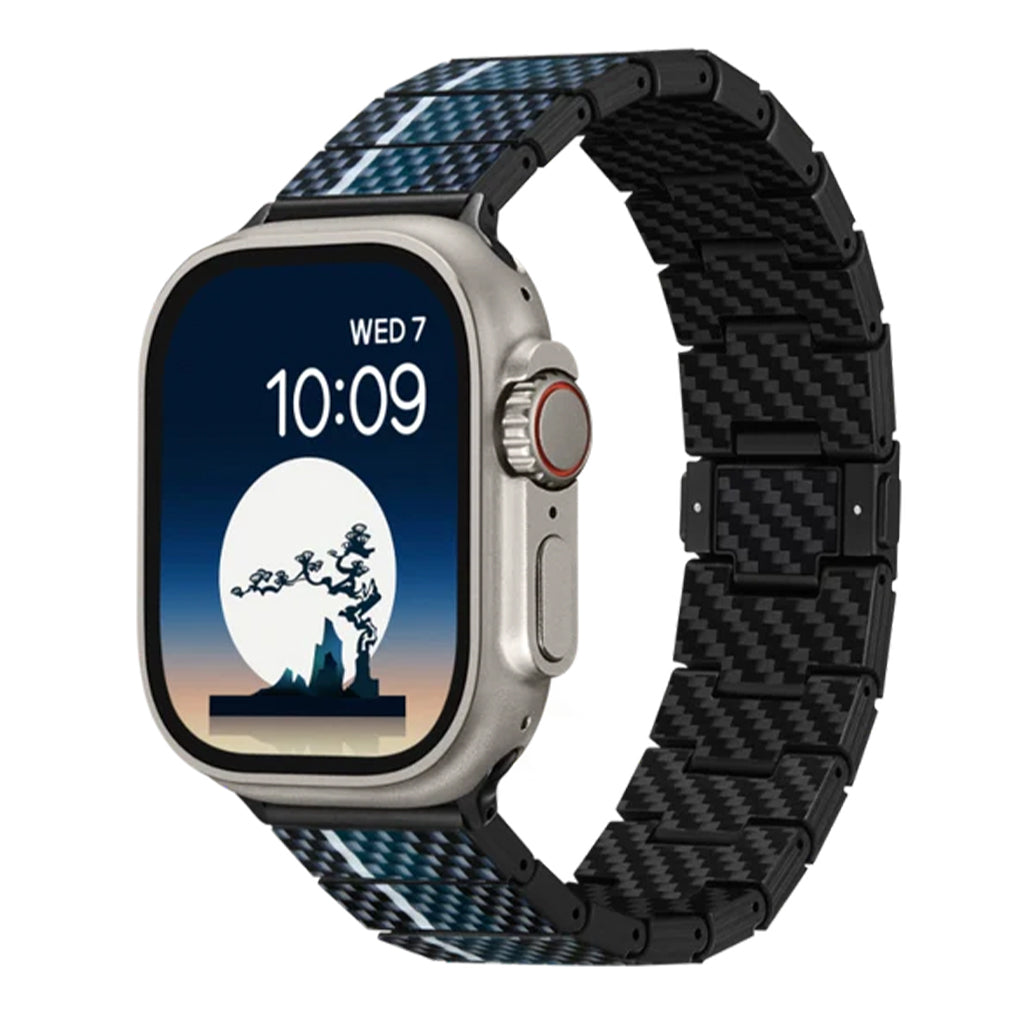 A Photo Of Pitaka Poetry of Things - Moon Aramid Carbon Fiber Watch Band For Apple Watch | 40mm-41mm-42mm-44mm-45mm-49mm