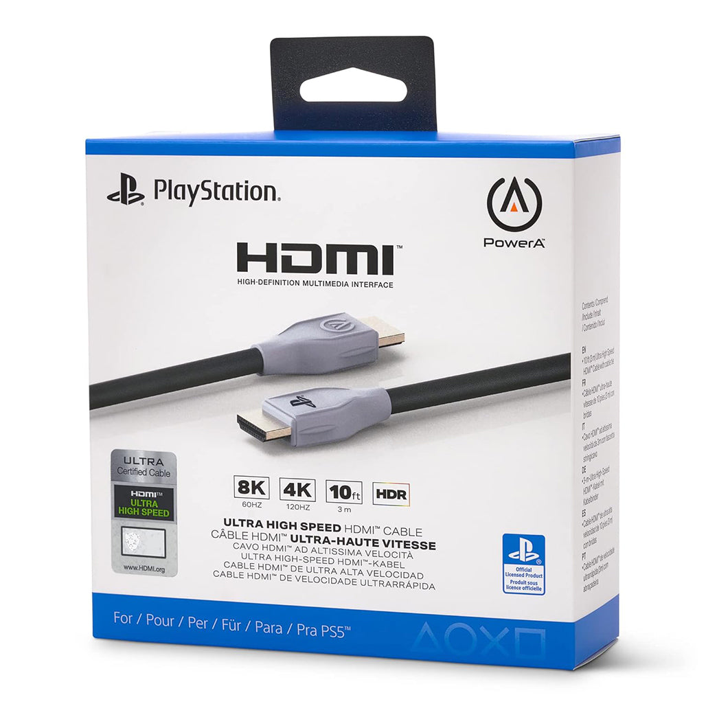 A Photo Of PowerA Ultra High Speed HDMI Cable for PlayStation 5 – 10 Feet, 48 Gbps, 4K@120Hz & 8K@60Hz, eARC Technology