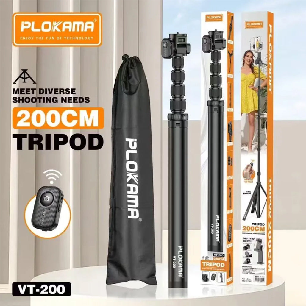 A Photo Of Plokama VT-200 200cm Adjustable Tripod Stand