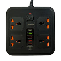 A Photo Of Porodo Multi-Port Super Hub 2 USB-C / 4 USB-A Universal AC Sockets
