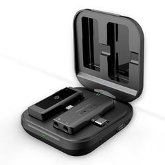 A Photo Of Powerology PWMICBK MFI Dual Connector Wireless Lavalier Microphone