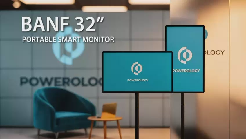 Powerology Banf 32" Portable Smart Monitor - Gray