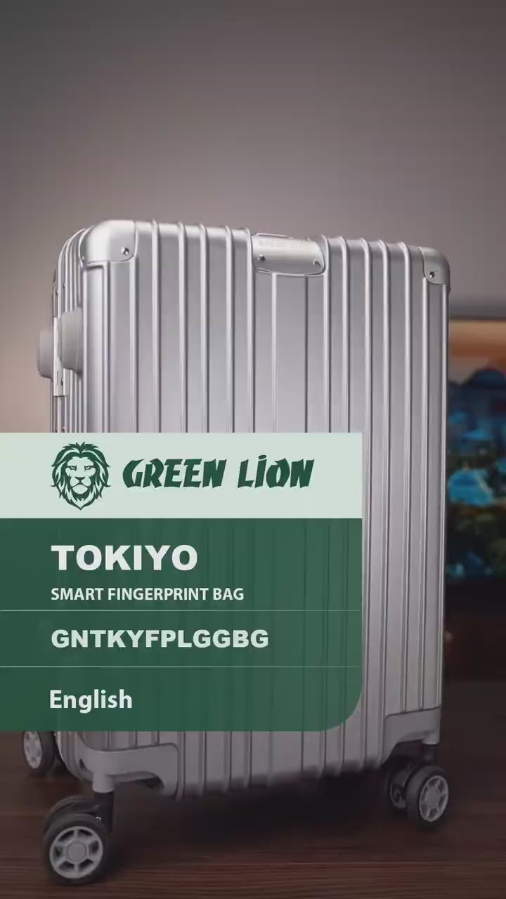 Green Lion Tokiyo - Smart Fingerprint Trolley Bag - Silver