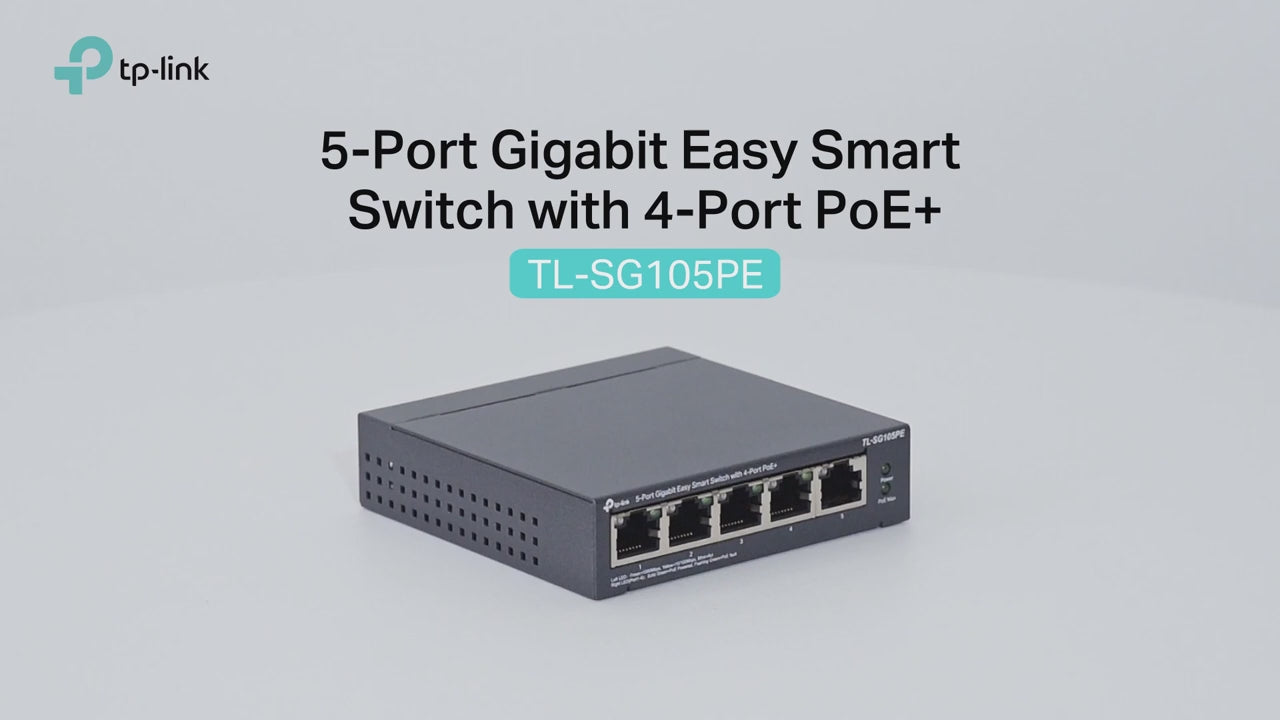 TP-Link TL-SG105PE 5-Port Gigabit Easy Smart Switch with 4-Port PoE+