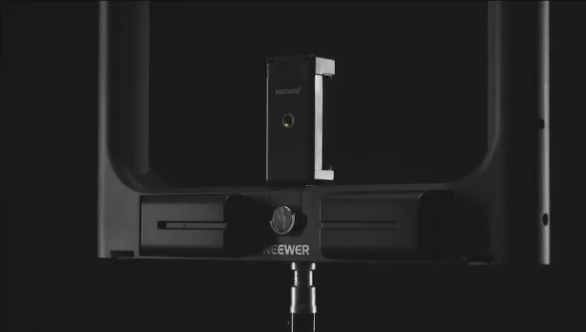Neewer A111 Bi-Color Ring Light Stabilizer: Adjustable LED Light with Bluetooth Shutter for Smartphone and Camera Rig