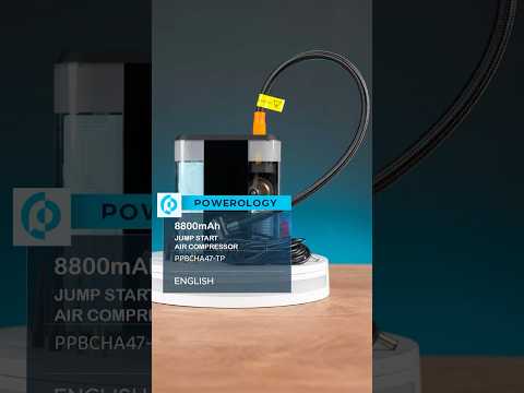 A Video Of Powerology 8800mAh Jump Start Air Compressor - Transparent