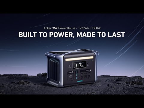 A Video Of Anker 757 Portable Power Station - 1500W Solar Generator, 1229Wh LiFePO4 Battery for Camping, RVs, & Home Use