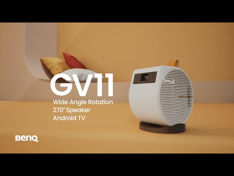 A Video Of BenQ GV11 | Portable Smart Projector with Rotating Angle Projection, Android TV, Wireless Casting