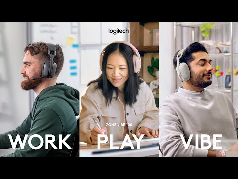 A Video Of Logitech Zone Vibe 100 - Lightweight Wireless Headphones | 981-001213