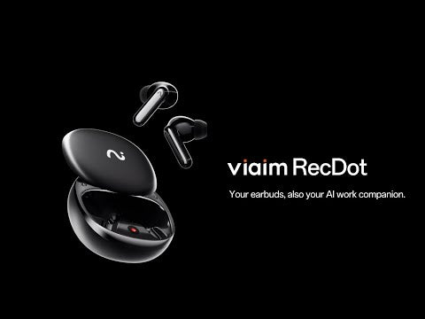 A Video Of Viaim RecDot - Wireless Bluetooth AI Conference Earbuds with Live Transcription