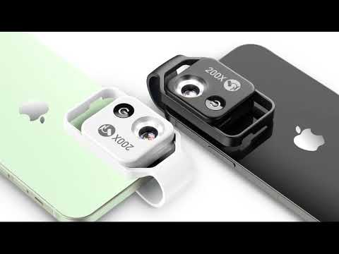 A Video Of Apexel 200X Magnification Microscope Lens with LED - Portable Clip-On Magnifier for Smartphones