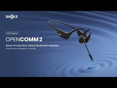 A Video Of Shokz OpenComm2 2025 Upgrade - Wireless Bone Conduction Bluetooth Headset