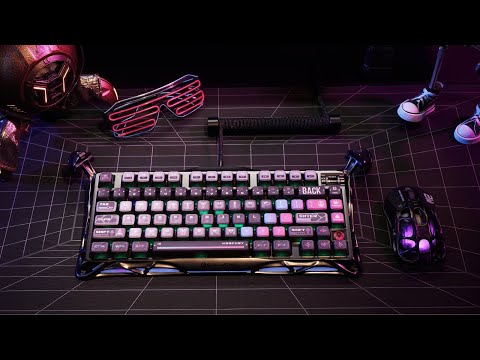 A Video Of GravaStar Mercury K1 Pro Cyberpunk Edition – 75% Wireless Mechanical Gaming Keyboard with RGB & Tri-Mode Connectivity