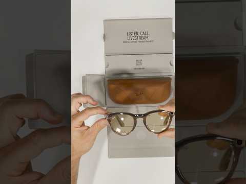 A Video Of Ray-Ban Meta Headliner RW4009F Smart Glasses –  Shiny Warm Stone/Dark Green