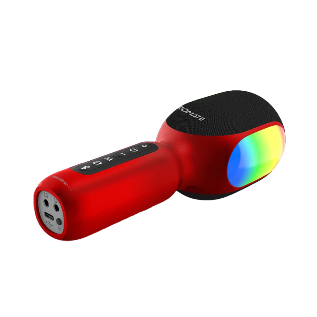 A Photo Of Promate VocalMic 5-in-1 Wireless Karaoke Microphone & Speaker - Red