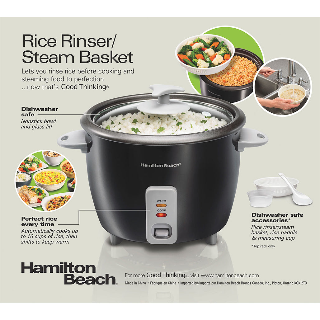 A Photo Of Hamilton Beach Rice Cooker & Steamer 1.5L – Multi-Function , Nonstick Bowl, Whole Grain Cooker