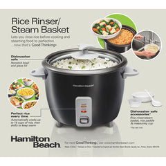 A Photo Of Hamilton Beach Rice Cooker & Steamer 1.5L – Multi-Function , Nonstick Bowl, Whole Grain Cooker